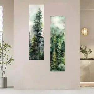 Forest Pattern Wall Tapestry, 2 Counts/set Vertical Tapestry, Wall Hanging for Home Dorm Decor, Perfect Gift for Friends Family
