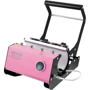 【Summervibes】VEVOR Mug Heat Press, 11-30oz Tumbler Heat Press Machine, Sublimation Transfer Straight Skinny Tumblers, Cup Heat Press with Heat-resist Gloves & Tape, DIY Ceramic Mugs Cups Glasses, As Gift, Pink