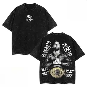 Retro Vintage Limited Edition Jey Uso Wrestling Winner WWE4U Distressed Short-Sleeve Festive Cotton Streetwear Men's T-Shirt, Soft Wash Tee Top