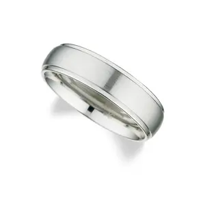 Cobalt Wedding Ring 7mm domed brushed with polished drop edge Size 13 (79342)