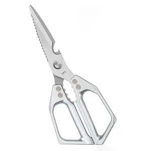 Multi-Function Kitchen Scissors Heavy Duty Kitchen Shears,Cutting Food Tools Cooking Shears for Chicken,Meat,Fish,Poultry(Sliver) Blade Plastic Stainless Steel Metal
