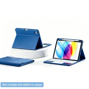 Compatible for iPad 11th 10th Generation Case(not include the tablet or stylus) with Keyboard, Folio Cover with Pencil Holder, Multi-Touch Trackpad, 7 Color Backlit, Detachable Keyboard for iPad (A16) 11th/10th Gen (Navy Blue)