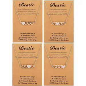 2/3/4/5 Best Friend Necklace Gifts for Women Bff Necklace Trendy Sister Necklace Gifts for 2 Friendship Necklaces Heart Matching Stocking Stuffers for Christmas Gifts