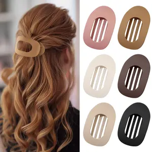 6Pack Flat Hair Clips No-Crease for Women Girls Strong Hold Matte Claw Clips for Thick Thin Hair Trendy Accessories for Work Party