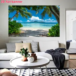 Beach Background Fabric - Multifunctional Photography Decoration Banner, Wall Hanging Backdrop, suitable for spring and summer celebration decoration, photo booths, parties