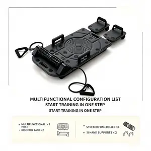 Enhanced split-type Pilates reformer, with rollers and resistance bands, for home use, silent operation and modular design, suitable for all fitness levels