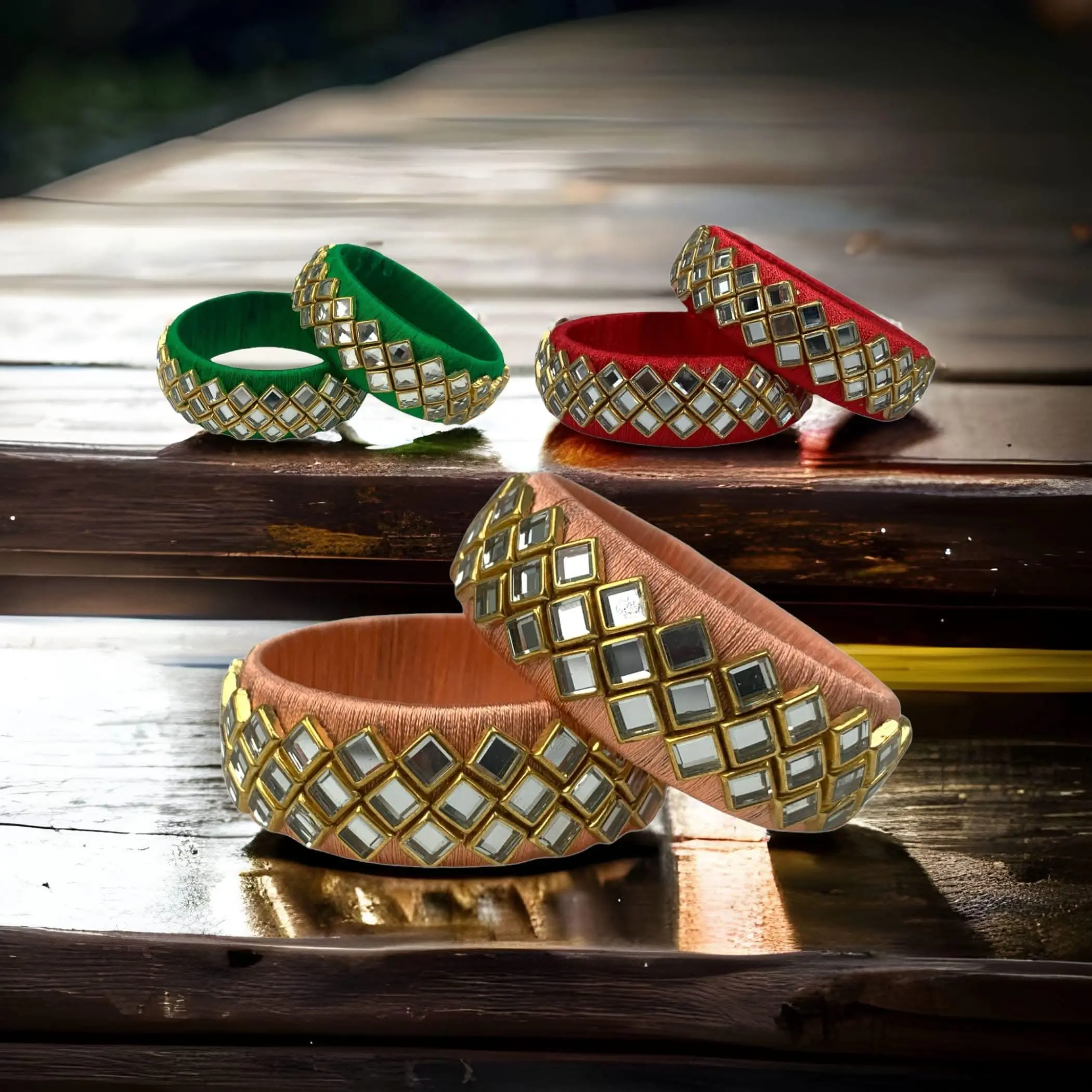 Elegant Indian Silk Thread Bangles | Traditional Kundan Bracelets for Weddings & Festivals | Perfect Return Gifts for Her | Variety of Colors & Sizes