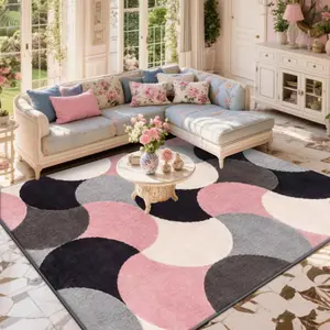 Geometric Pattern Area Rug, Non-slip Soft Floor Mat, Household Decorative Rug, Decorative Carpet for Home Living Room Bedroom, Home Decor, Home Decor Rugs