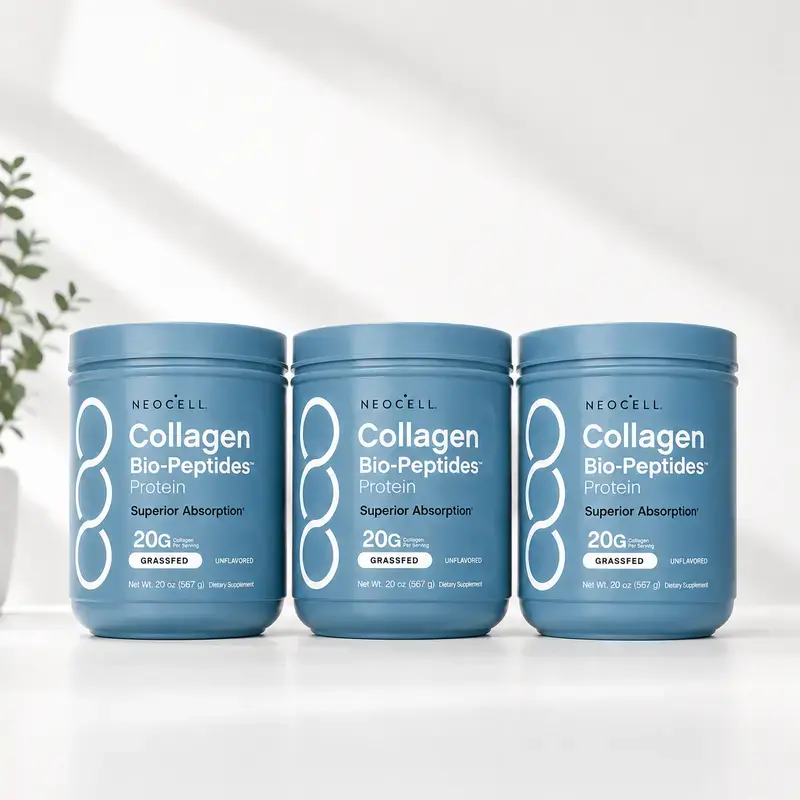 3X NeoCell Collagen Peptides Powder 20oz - Grassfed Protein Supplement - Advanced with 18 Essential Amino Acids