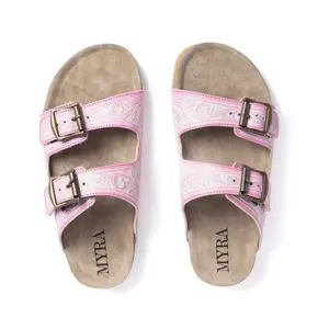 Las Vistas Rosas Hand-Tooled Sandals - Women's Summer Footwear with Comfortable Straps and Classic Design