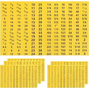 Tool Labels, 6 Sheet(180 pcs/Sheet) Total 1080 pcs Wrench Socket Screwdriver Size Stickers for Toolbox Sets Decals Tools Labeling Organization, Yellow