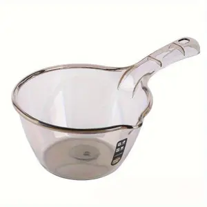 1pcs Water Scoop Durable Plastic Water Scoop with Long Handle Transparent Thickened Design for Easy Kitchen & Bathroom Use