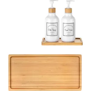 soap Dispenser Tray, Bathroom Countertop Tray Kitchen Tray  Tray Sink Tray Dresser  Ring Dish, Comestic Holder Bathtub Organizer, Ideal for ,  - Square