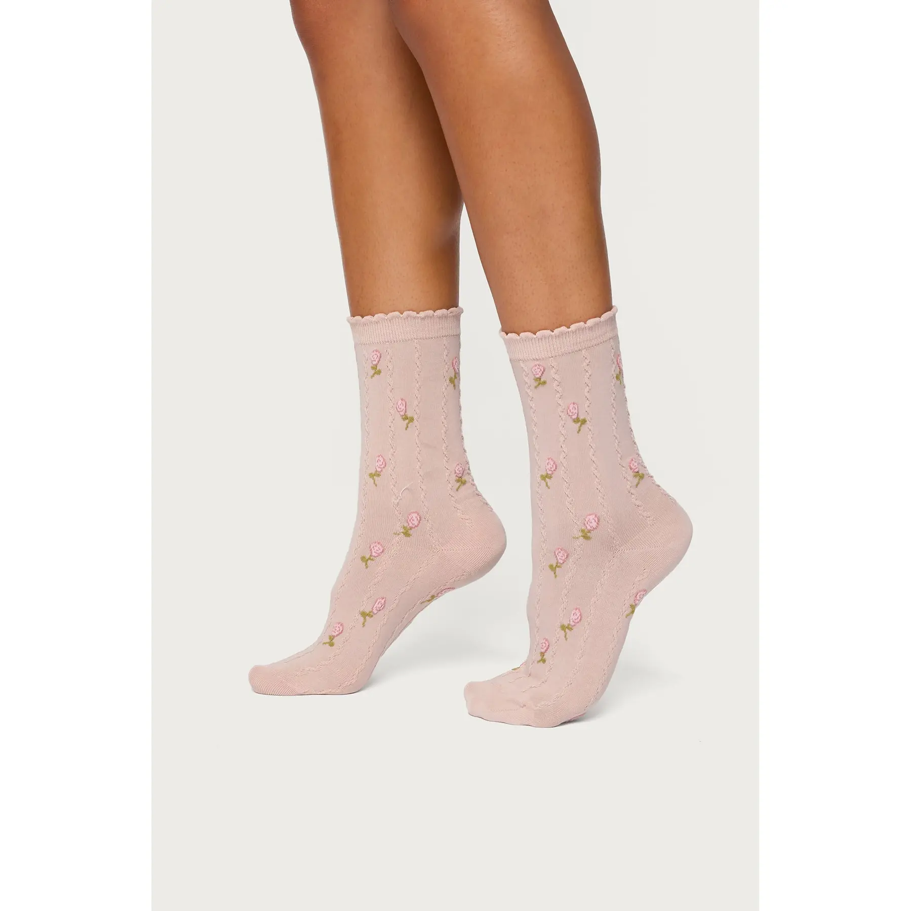 Embroidered Rose Socks Embroidered Rose Socks