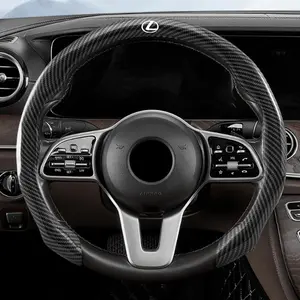 38cm General Integrated Car Steering Wheel Cover Carbon Fiber Sports Non-slip Protection Cover For Lexus F SPORT ES RX NX LS UX LM LX GX LC RZ IS CT GS RC HS SC TX