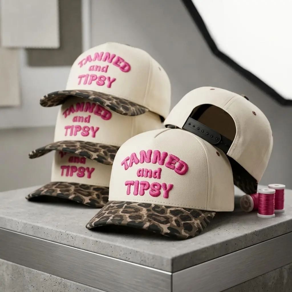Trucker Hat Tanned and Tipsy Leopard Print Baseball Cap Y2K Retro Beach Hat Women’s Vacation Gift Bachelorette Party Girls Trip Aesthetic