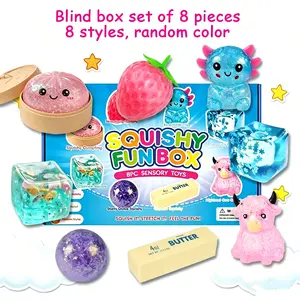 8-Piece Set Squishy ,  Malt Sugar Stress Relief Fidget Toys, Sensory Bundle, Creative Slow-Return Squishy, Party Gift, 8 Different Styles