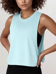 New Women's Loose-Fitting Sleeveless Gym Top, Comfortable Breathable Ice-Feeling Fabric for Yoga and Running, Casual Workout Wear for All Seasons, Athletic Workout Clothing