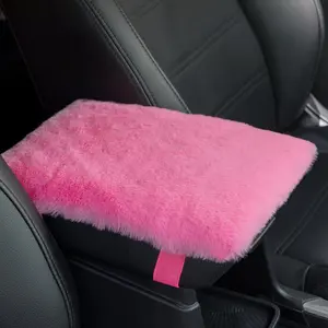 SUEH DESIGN Auto Center Console Cover, Furry Car Armrest Cover, Soft Fluffy Middle Console Pad, Car Armrest Seat Box Cover for Women Men, Universal Fit for Most Vehicle, SUV, Truck, Car