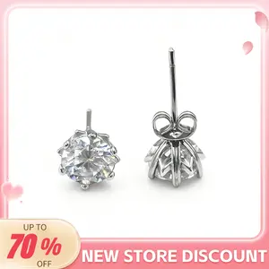 Moissanite Stud Earrings for Women -   2CT 4 CT 6.5MM 8MM D VVS1 Stackable 18K Gold Plated Lab-Created Moissanite | Elegant Timeless | Genuine Certificate of Authenticity | dealsforyoudays gift， Black Friday Gift