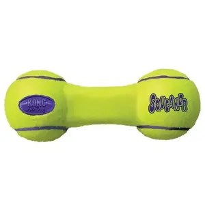 Kong Airdog Squeaker Dumbbell Dog Toy in Yellow