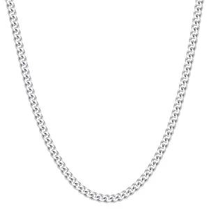 5mm steel color men's Cuban chain for men and women, stainless steel chain necklace 18-26 inches