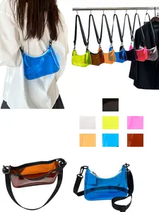 New 2026 Transparent Korean Style Shoulder Bag, Fashion Chain Crossbody Bag, Large Capacity, Multiple Colors, Ideal for Daily Use