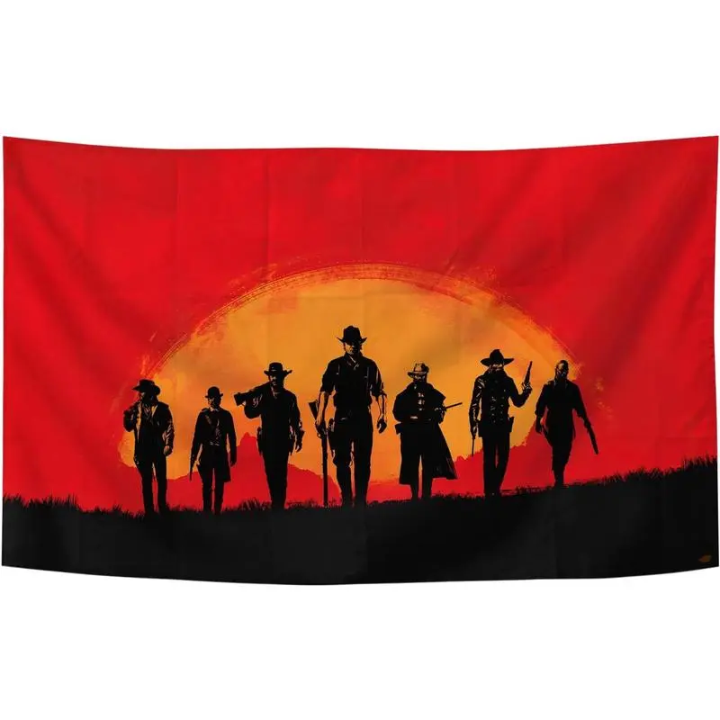 Red Dead Redemption 2 Cotton-Linen Printing Tapestry - Lightweight, Hand Washable, Hangable Pop Art Decorative Hanging Banner, 60x40in Home Decor for College Dorm Room, Gift Option, Red Dead 2