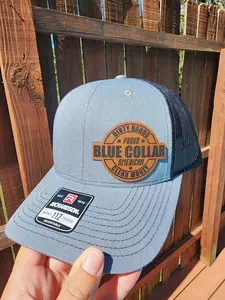 Blue Collar Man Hat, Richardson 112 Trucker Hat, Funny Hat, Gift for Man, Gift for Husband, Boyfriend gift, Trucker Hat for Dad