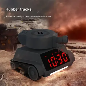 Gift for Children Tank Car Toy Clock with Wireless Charging For Mobile iphone That Support Wireless Charging