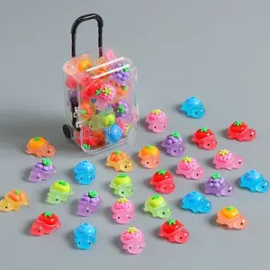 20pcs Mini Resin Tortoise Turtle Figurines + 1pc Mini Luggage Box Set, Random Shipping, Decorative Home Decor, DIY Crafts, Office Desk Decoration, Resin Animal Sculptures, Home Decor Ornament