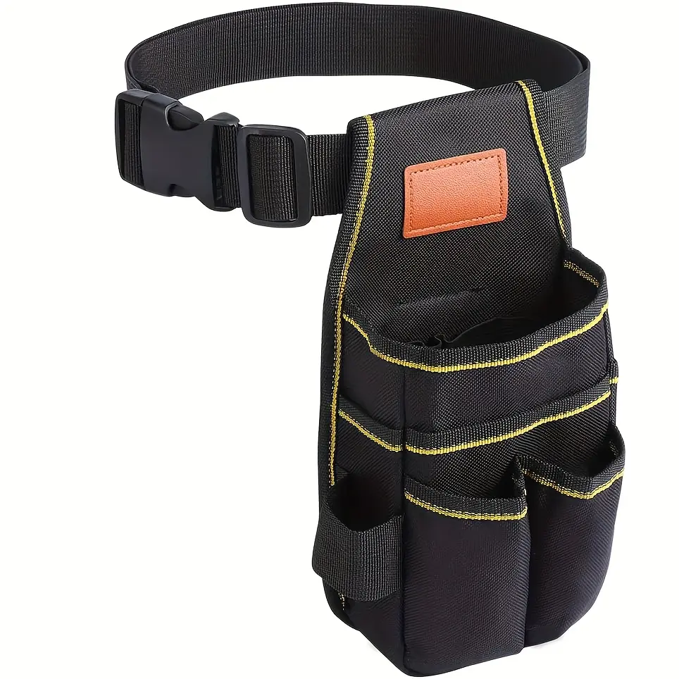 1pc multifunctional hardware tool kit with belt, small tool bag, Portable tool bag, Tool Organizing Bag, Tool bag organizer, industrial grade thick wear-resistant Oxford cloth, with 12 storage ports, suitable for electricians, mechanics, Tool Pouch