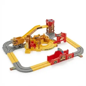 Kids Construction Truck Track Set – Mining Transport Playset with Dump Truck & Sliding Tracks