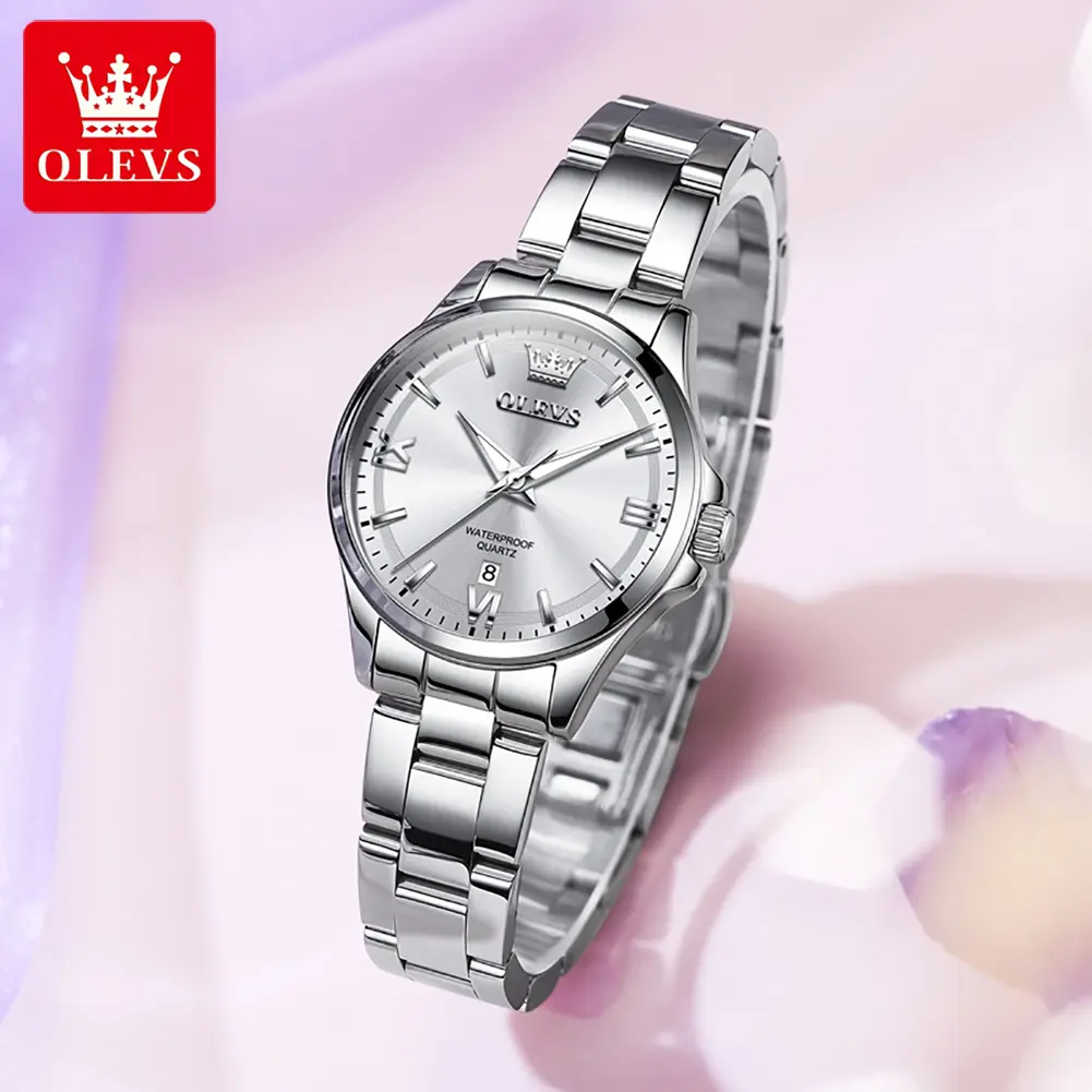 OLEVS Women's Watch Fashion Light Luxury Temperament Watch Official New Product Luminous Waterproof Quartz Watch Women 3668 Stainless Steel Wristwatch Fashionable Wristwatch