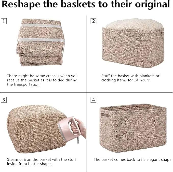 OIAHOMY 4 Pack Storage Baskets