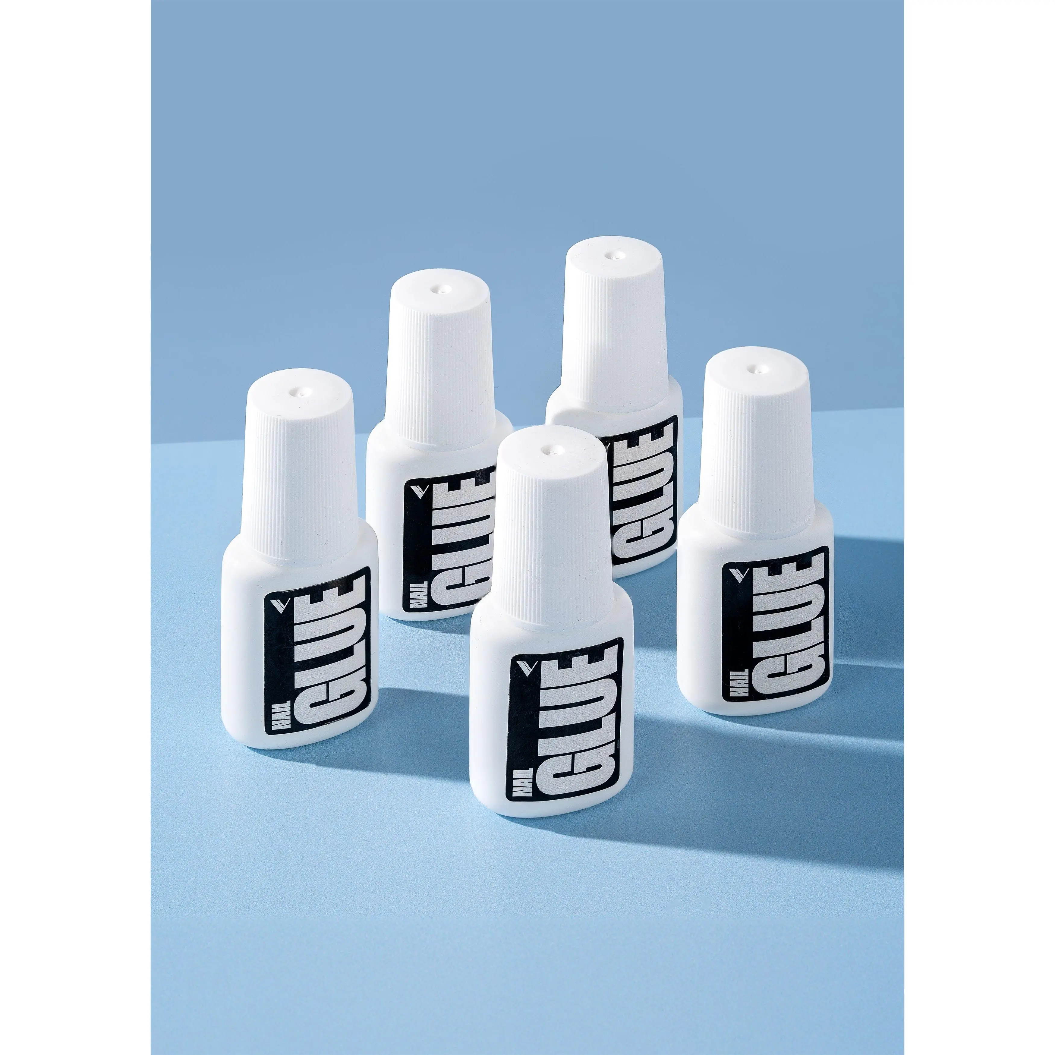 V Beauty Pure Nail Glue 5 Pack | Strong Hold Press On Nail Adhesive Brush On Nail Art Salon