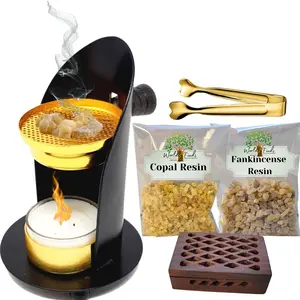Resin Incense Burner Set – Adjustable, Incense Burner Holder & Diffuser Box, Copal & Frankincense, Charcoal or Tealight Resin Burner Kit