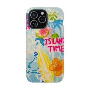 Island Time Pt.1 Phone Case - Tropical Aesthetic Protective Cover, Shockproof & Scratch-Resistant, Durable Design for iPhone 11, 12, 13, 14, 15, 16, 17