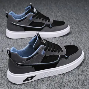 Men'sSkateboardingShoes-CasualLowTopLace-upSneakerswithComfortableFabricLining,SolidColorPUUpper,PVCSole-ForAll-SeasonStreetwearandOutdoorActivities-PerfectGiftforTeens&YoungAdults