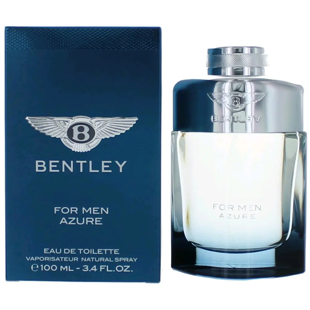 Bentley Azure by Bentley, 3.4 oz EDT Spray for Men, Pineapple, Lavender, New Fragrance, Herbal, Fresh, Orcanox Molecule, Wood, Everyday Luxury Men's Fragrance, Good Smelling Man