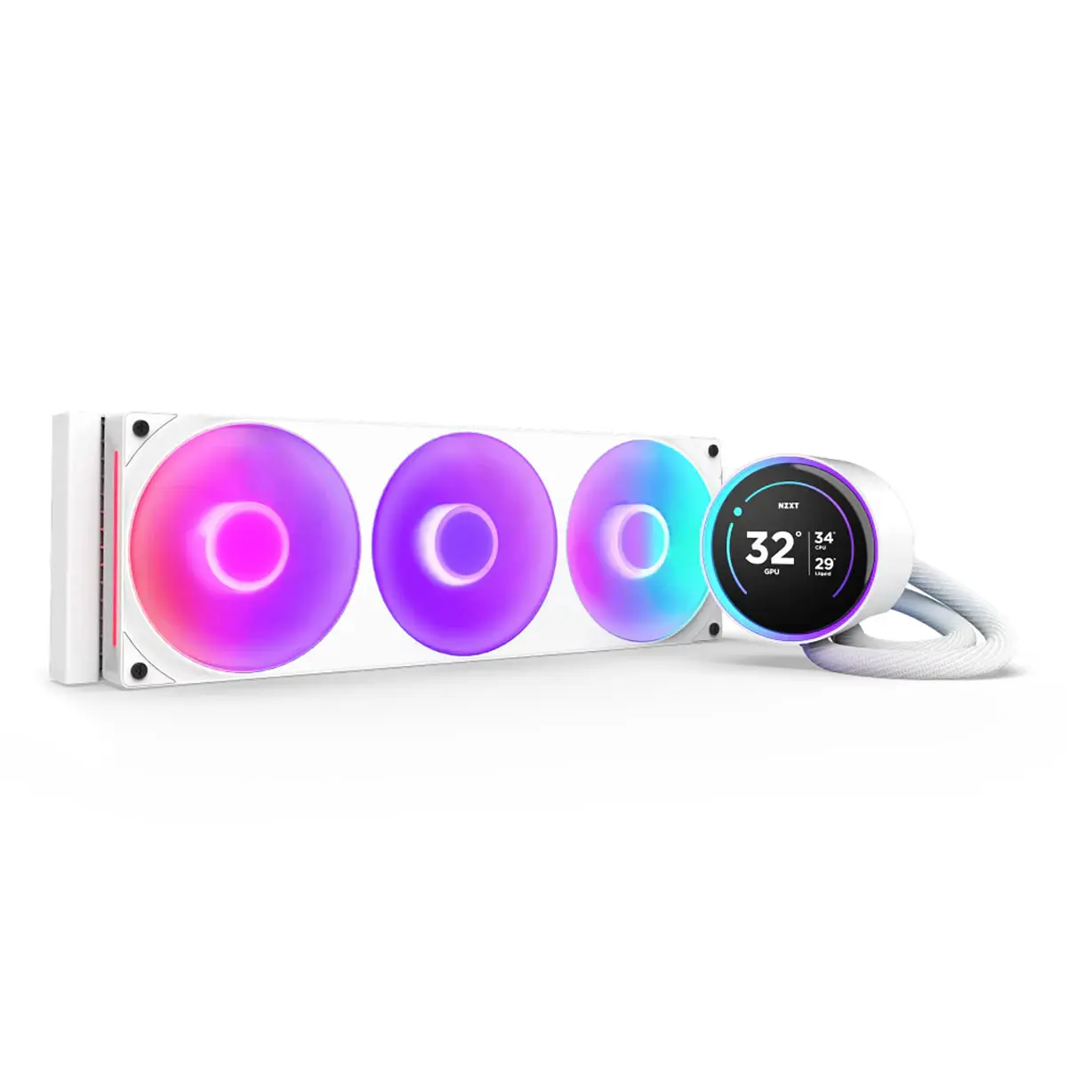 NZXT Kraken Elite RGB 360mm All-in-One Liquid CPU Cooler with LCD Display, White
