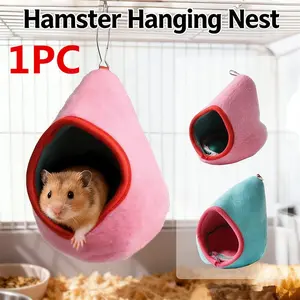 1pc Small Pet Supplies Hamster Hanging Nest Flower Rat Silk Bear Bed Cage Decoration Safe House Hamster Cage Accessories
