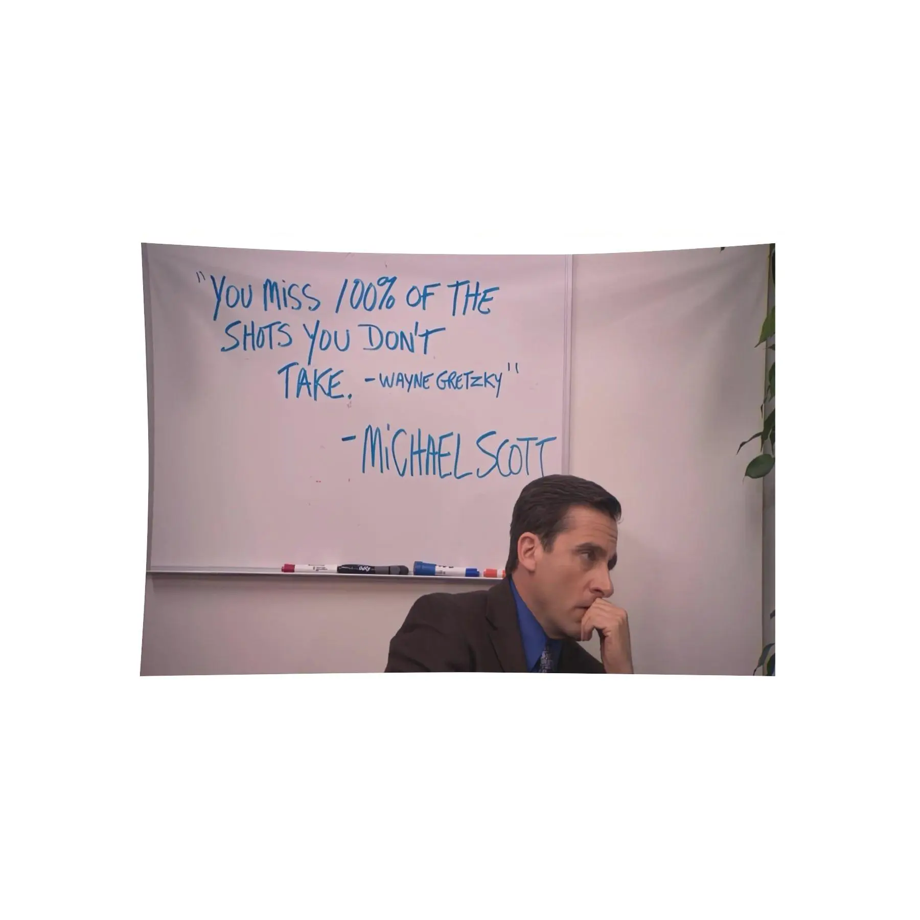 Michael Scott The Office Motivational Quote Print Rectangular Wall Tapestry, Funny Memes Home Office Decor, Room Decor