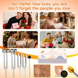 Mother’s Day Gifts Resonance Tuning Forks for Healing Set- Includes(128Hz, 136.1Hz, 432Hz, 528Hz), with Vegan Leather Pouch &Activator, for Chakra Balance/Sound Therapy/Yoga/Meditation/Stress &Relaxation,