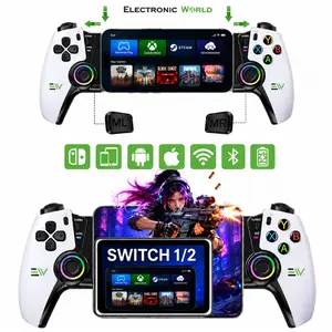 Mobile Gaming Controller for iPhone, iPad, Android Device, Console, PUBG, COD, Portable Rechargeable Wireless Bluetooth Gamepad, Hall-Effect Joystick,Turbo Mode,RGB Lights, 800mAh Battery, 8-12H Playtime, Adjustable Grip,
