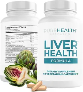 PureHealth Research Liver Health 60 Capsules – Artichoke Herbal Supplement