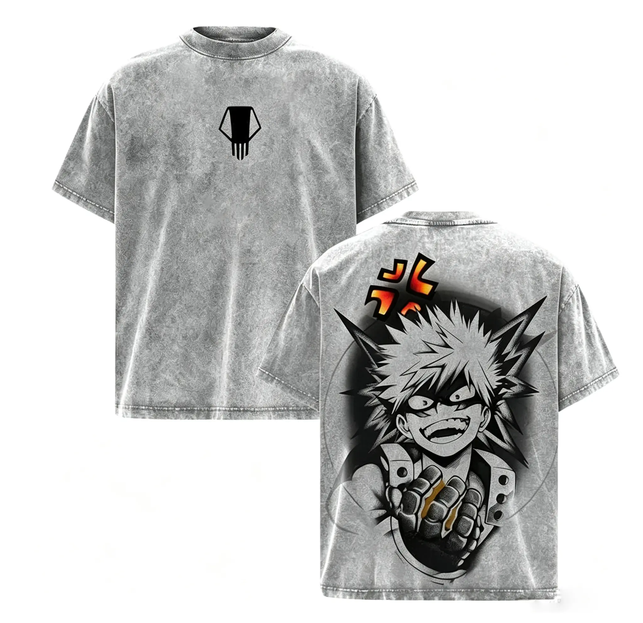 Katsuki Bakugo “Boom” My Hero Academia Graphic T-Shirt, Vintage Anime Streetwear Tee, Unisex Cotton Top for MHA Fans & Anime Lovers