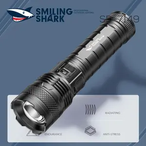 【SD-7149】Smilingshark flashlight: eight intelligent lighting, unique taillight design, lightweight durable plastic material, lightweight, portable for a long time