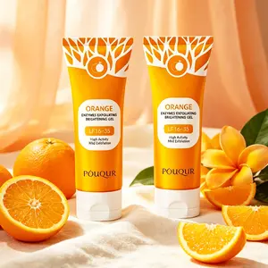 Orange Enzyme Exfoliating Gel - Mild Formula with High Activity Enzymes, Deep Cleansing Peeling ,  Ideal for Weekly Facial Care Routines extractions on clogged pores
