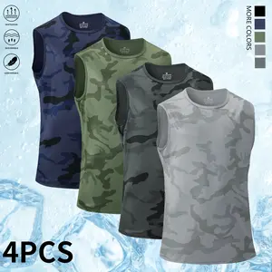 Men’s 4-piece set featuring quick-dry, breathable sleeveless tops—ideal for dry workouts in summer. Suitable for lightweight men’s sportswear. Special offer for you!